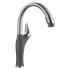 Blanco Artona 1.5 GPM Brass Kitchen Faucet, Pull-Down, Cinder/Stainless, 442033