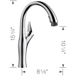 Blanco Artona 1.5 GPM Brass Kitchen Faucet, Pull-Down, Polished Chrome, 442038