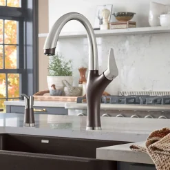 Blanco Artona 1.5 GPM Brass Kitchen Faucet, Pull-Down, Cafe/Stainless, 442032