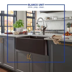 Blanco Artona 1.5 GPM Brass Kitchen Faucet, Pull-Down, Cafe/Stainless, 442032