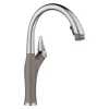 Blanco Artona Pull-Down Dual-Spray Kitchen Faucet, PVD Steel/Volcano Gray, 1.5 GPM, Brass, 443039