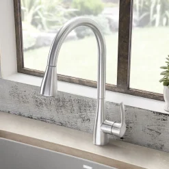 Blanco Atura 1.5 GPM Brass Kitchen Faucet, Pull-Down, Stainless, 442208