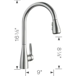 Blanco Atura 1.5 GPM Brass Kitchen Faucet, Pull-Down, Stainless, 442208
