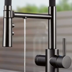 Blanco Catris Flexo Filter-Ready Semi-Pro Pull-Down Dual-Spray Kitchen Faucet, Matte Black, 1.5 GPM, Brass, 442992