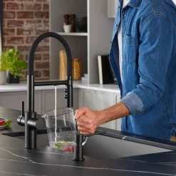 Blanco Catris Flexo Filter-Ready Semi-Pro Pull-Down Dual-Spray Kitchen Faucet, Matte Black, 1.5 GPM, Brass, 442992