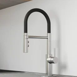 Blanco Catris Flexo Semi-Pro Pull-Down Dual-Spray Kitchen Faucet, PVD Steel, 1.5 GPM, Brass, 402448