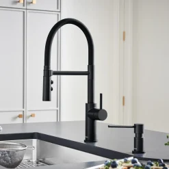 Blanco Catris Flexo Semi-Pro Pull-Down Dual-Spray Kitchen Faucet, Matte Black, 1.5 GPM, Brass, 443026