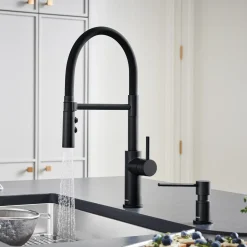 Blanco Catris Flexo Semi-Pro Pull-Down Dual-Spray Kitchen Faucet, Matte Black, 1.5 GPM, Brass, 443026