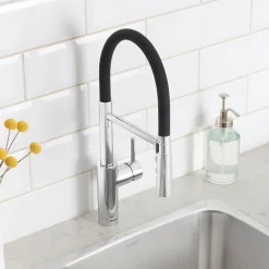 Blanco Catris Flexo Semi-Pro Pull-Down Dual-Spray Kitchen Faucet, Chrome, 1.5 GPM, Brass, 402447