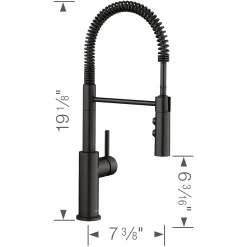 Blanco Catris Semi-Pro Pull-Down Dual-Spray Kitchen Faucet, Matte Black, 1.5 GPM, Brass, 443032