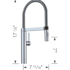 Blanco Culina 2.2 GPM Brass Kitchen Faucet, Semi-Pro, Satin Nickel, 441332