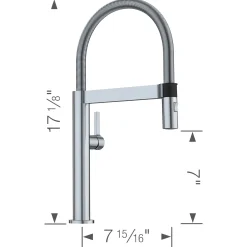 Blanco Culina 1.8 GPM Brass Kitchen Faucet, Semi-Pro, Satin Nickel, 441625