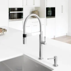 Blanco Culina 1.8 GPM Brass Kitchen Faucet, Semi-Pro, Satin Nickel, 441625