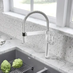 Blanco Culina 2.2 GPM Brass Kitchen Faucet, Semi-Pro, Polished Chrome, 441622