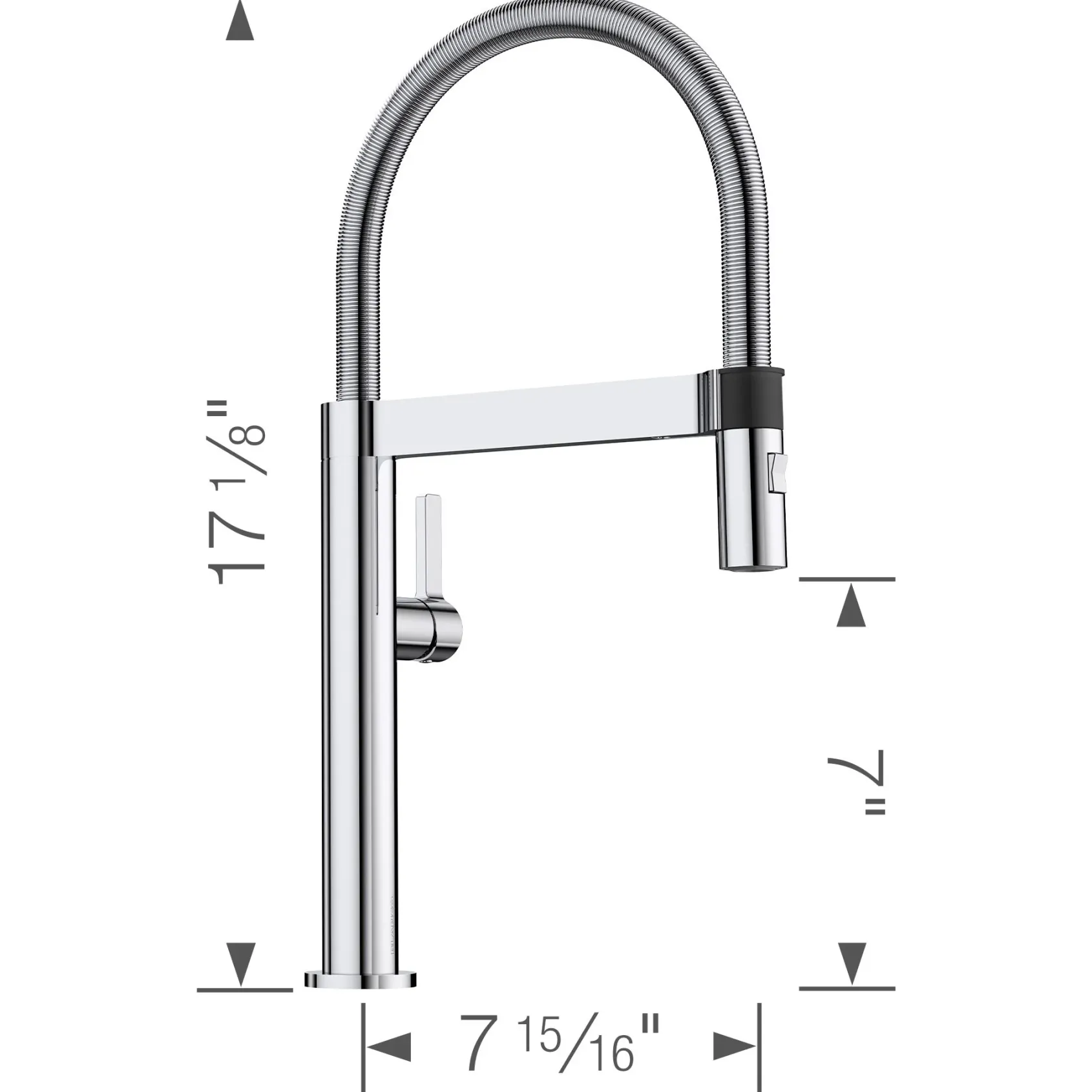 Blanco Culina 2.2 GPM Brass Kitchen Faucet, Semi-Pro, Polished Chrome, 441622