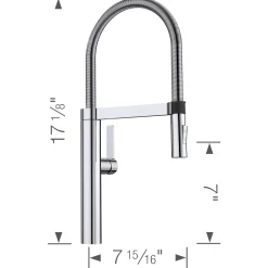 Blanco Culina 1.8 GPM Brass Kitchen Faucet, Semi-Pro, Polished Chrome, 441405