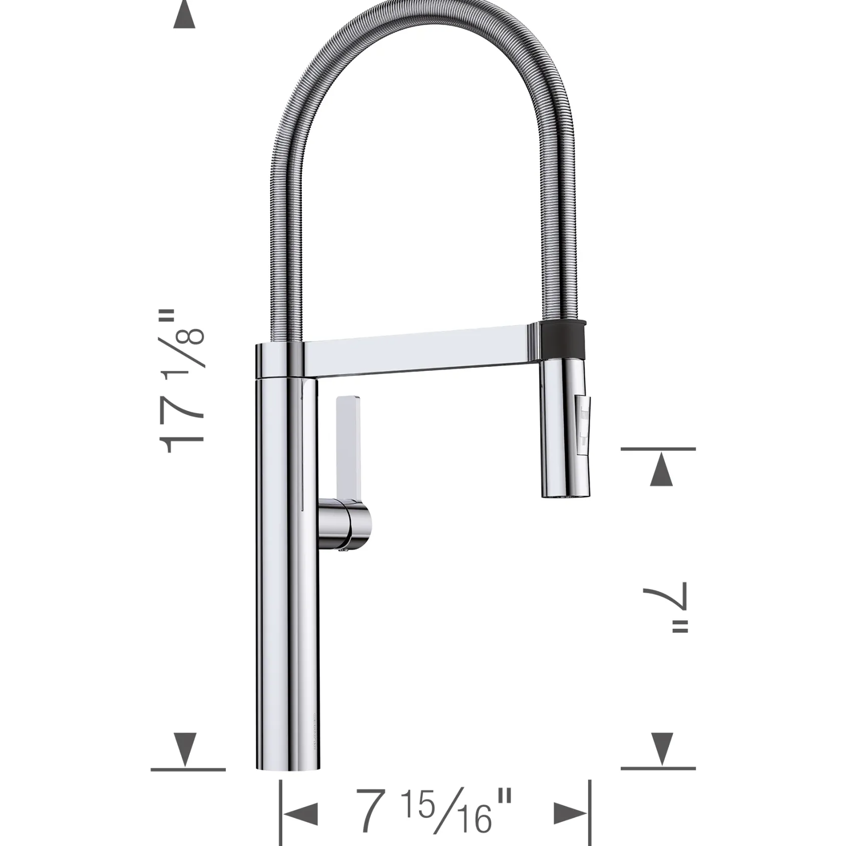 Blanco Culina 1.8 GPM Brass Kitchen Faucet, Semi-Pro, Polished Chrome, 441405