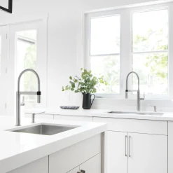 Blanco Culina 1.8 GPM Brass Kitchen Faucet, Semi-Pro, Satin Nickel, 441407