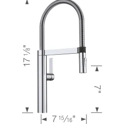 Blanco Culina 2.2 GPM Brass Kitchen Faucet, Semi-Pro, Polished Chrome, 441331