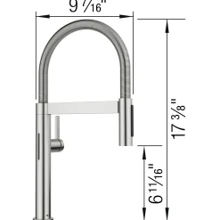 Blanco Culina II Mini Sensor Pull-Down Dual-Spray Kitchen Faucet, PVD Steel, 1.5 GPM, Brass, 527477