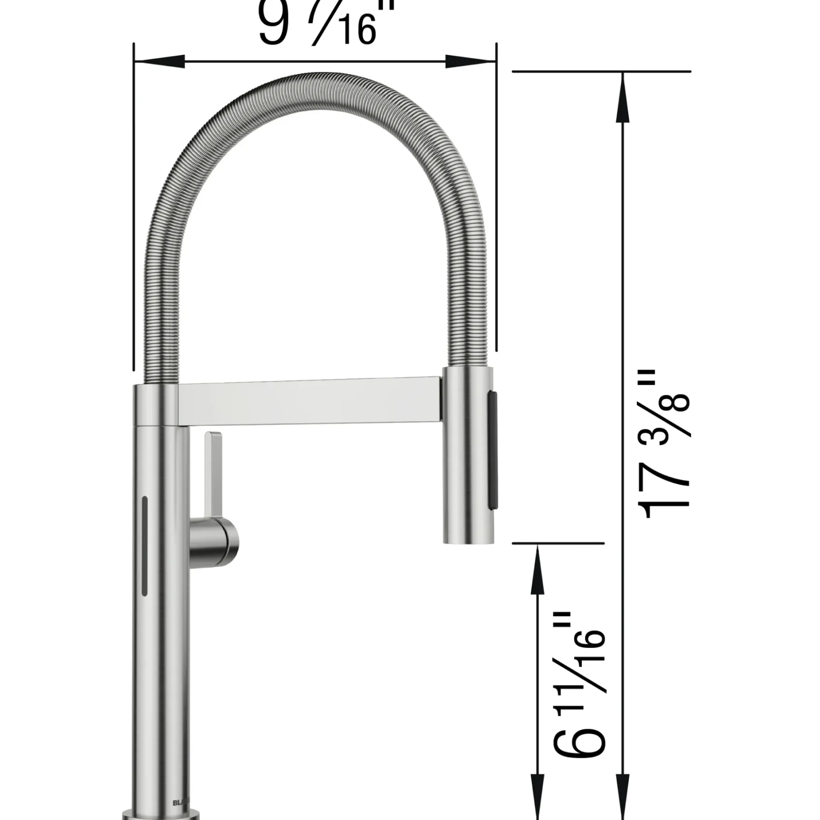 Blanco Culina II Mini Sensor Pull-Down Dual-Spray Kitchen Faucet, PVD Steel, 1.5 GPM, Brass, 527477