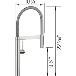 Blanco Culina II Pull-Down Dual-Spray Touchless Sensor Kitchen Faucet, PVD Steel, 1.5 GPM, Brass, 527470