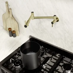 Blanco Culina II Wall-Mounted Pot Filler, Satin Gold, 1.5 GPM, Brass, 527488