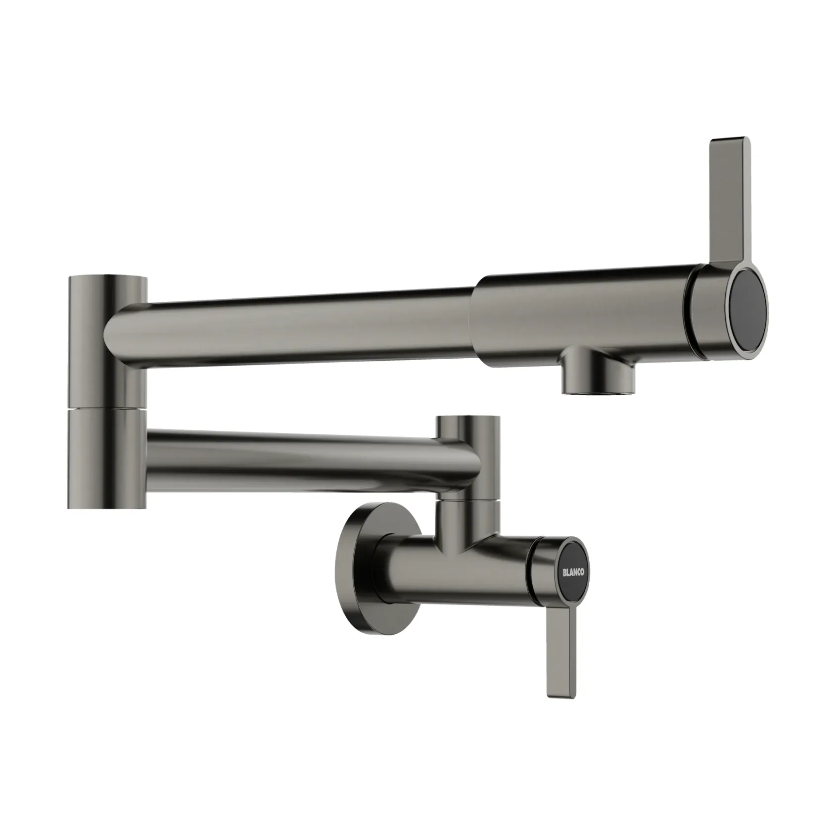 Blanco Culina II Wall-Mounted Pot Filler, Satin Dark Steel, 1.5 GPM, Brass, 527487