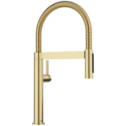 Blanco Culina Mini II Pull-Down Dual-Spray Kitchen Faucet, Satin Gold, 1.5 GPM, Brass, 527483