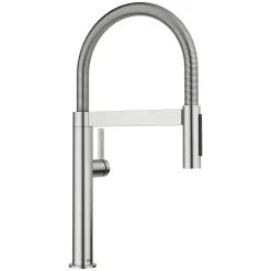Blanco Culina Mini II Pull-Down Dual-Spray Kitchen Faucet, PVD Steel, 1.5 GPM, Brass, 527479