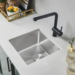 Blanco Cuvee 17" Square Stainless Steel Bar/Prep Sink, Satin Polish, 16 Gauge, No Faucet Hole, 524755