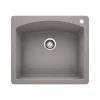 Blanco Diamond 25" Dual Mount Granite Composite Kitchen Sink, Silgranit, Metallic Gray, 440209