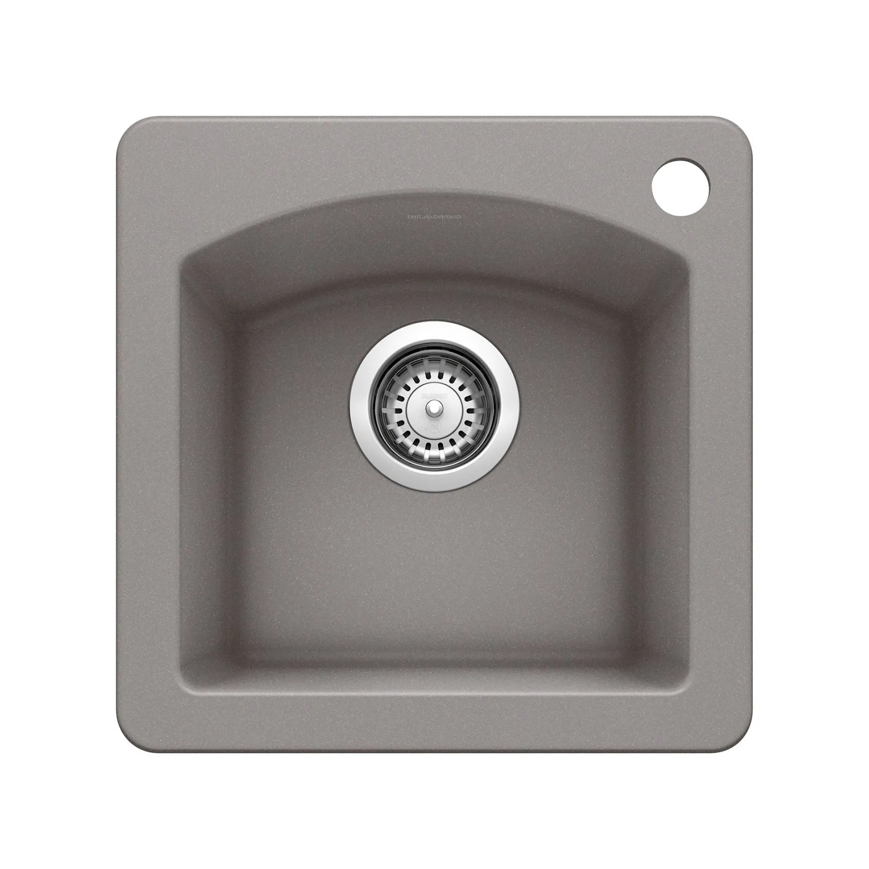 Blanco Diamond 15" Square Granite Composite Bar/Prep Sink, Silgranit, Metallic Gray, 440203