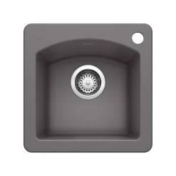 Blanco Diamond 15" Square Granite Composite Bar/Prep Sink, Silgranit, Cinder, 441477