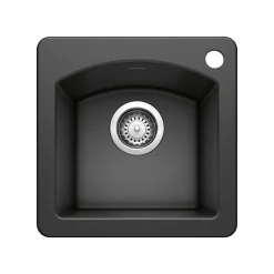 Blanco Diamond 15" Square Granite Composite Bar/Prep Sink, Silgranit, Anthracite, 440204