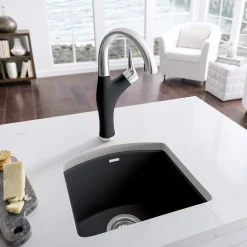 Blanco Diamond 15" Square Granite Composite Bar/Prep Sink, Silgranit, Anthracite, 440204