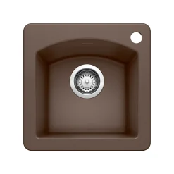 Blanco Diamond 15" Square Granite Composite Bar/Prep Sink, Silgranit, Cafe, 440202