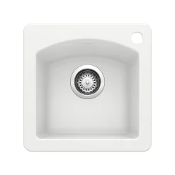 Blanco Diamond 15" Square Granite Composite Bar/Prep Sink, Silgranit, White, 440205