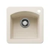 Blanco Diamond 15" Square Silgranit Bar/Prep Sink, Soft White, 1 Faucet Hole, 443070
