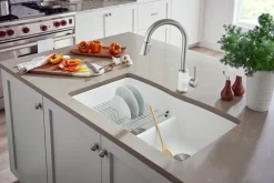 Blanco Diamond 32" Undermount Granite Composite Kitchen Sink, Silgranit, 50/50 Double Bowl, White, 442074