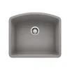 Blanco Diamond 24" Undermount Granite Composite Kitchen Sink, Silgranit, Metallic Gray, 440173