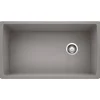 Blanco Diamond 34" Undermount Granite Composite Kitchen Sink, Silgranit, Metallic Gray, 441770