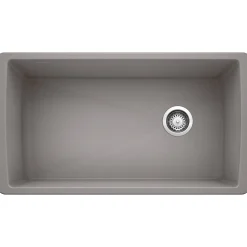 Blanco Diamond 34" Undermount Granite Composite Kitchen Sink, Silgranit, Metallic Gray, 441770