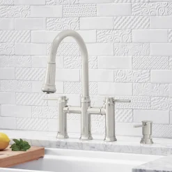 Blanco Empressa 1.5 GPM Brass Kitchen Faucet, Pull-Down, Polished Nickel, 442506