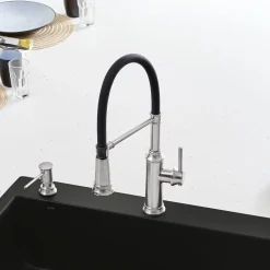 Blanco Empressa 1.5 GPM Brass Kitchen Faucet, Semi-Pro, Stainless, 442509