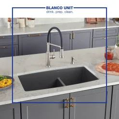 Blanco Empressa 1.5 GPM Brass Kitchen Faucet, Semi-Pro, Stainless, 442509