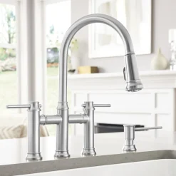 Blanco Empressa 1.5 GPM Brass Kitchen Faucet, Pull-Down, Stainless, 442505