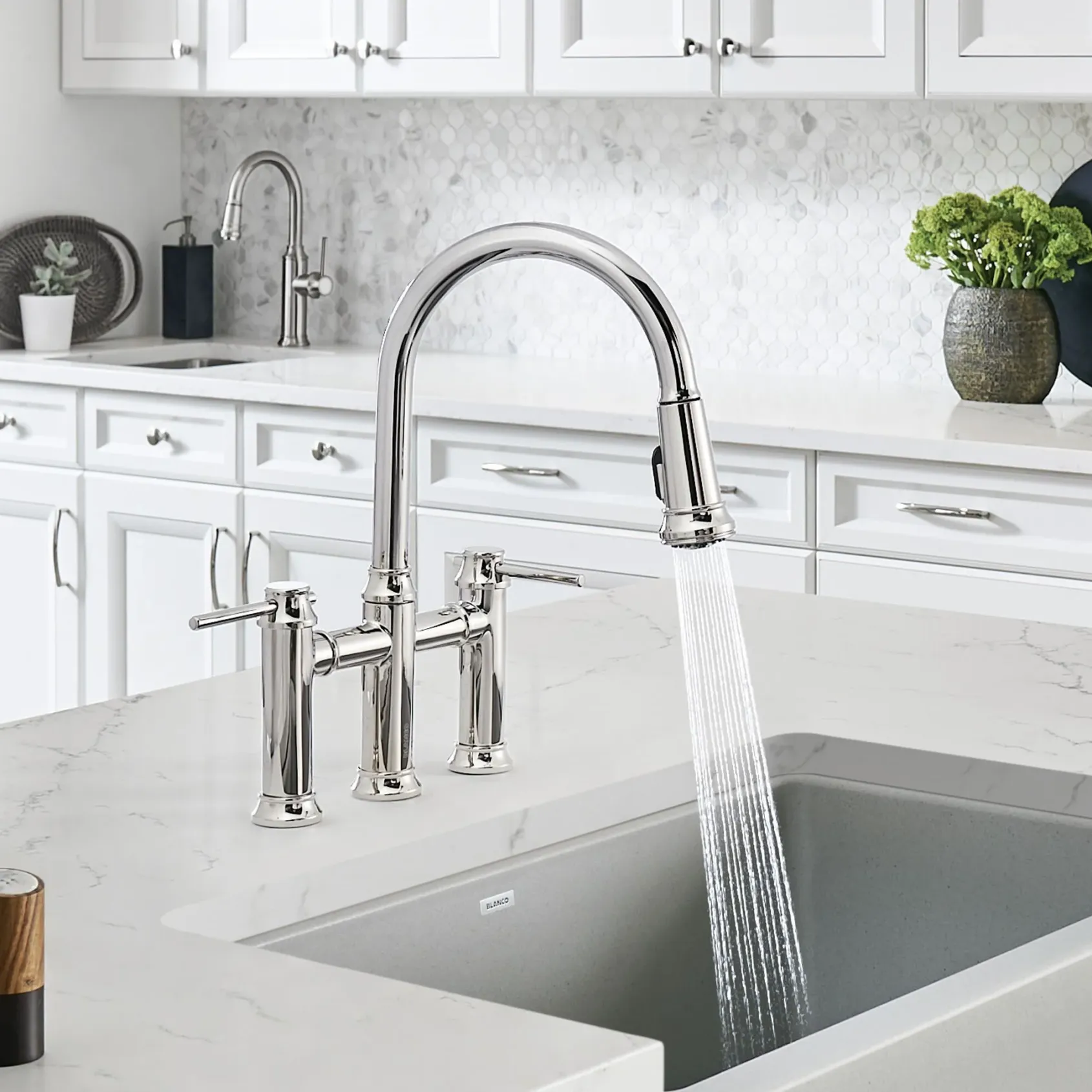 Blanco Empressa 1.5 GPM Brass Kitchen Faucet, Pull-Down, Polished Chrome, 442504