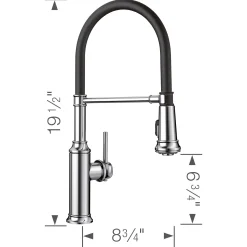 Blanco Empressa 1.5 GPM Brass Kitchen Faucet, Semi-Pro, Polished Chrome, 442508