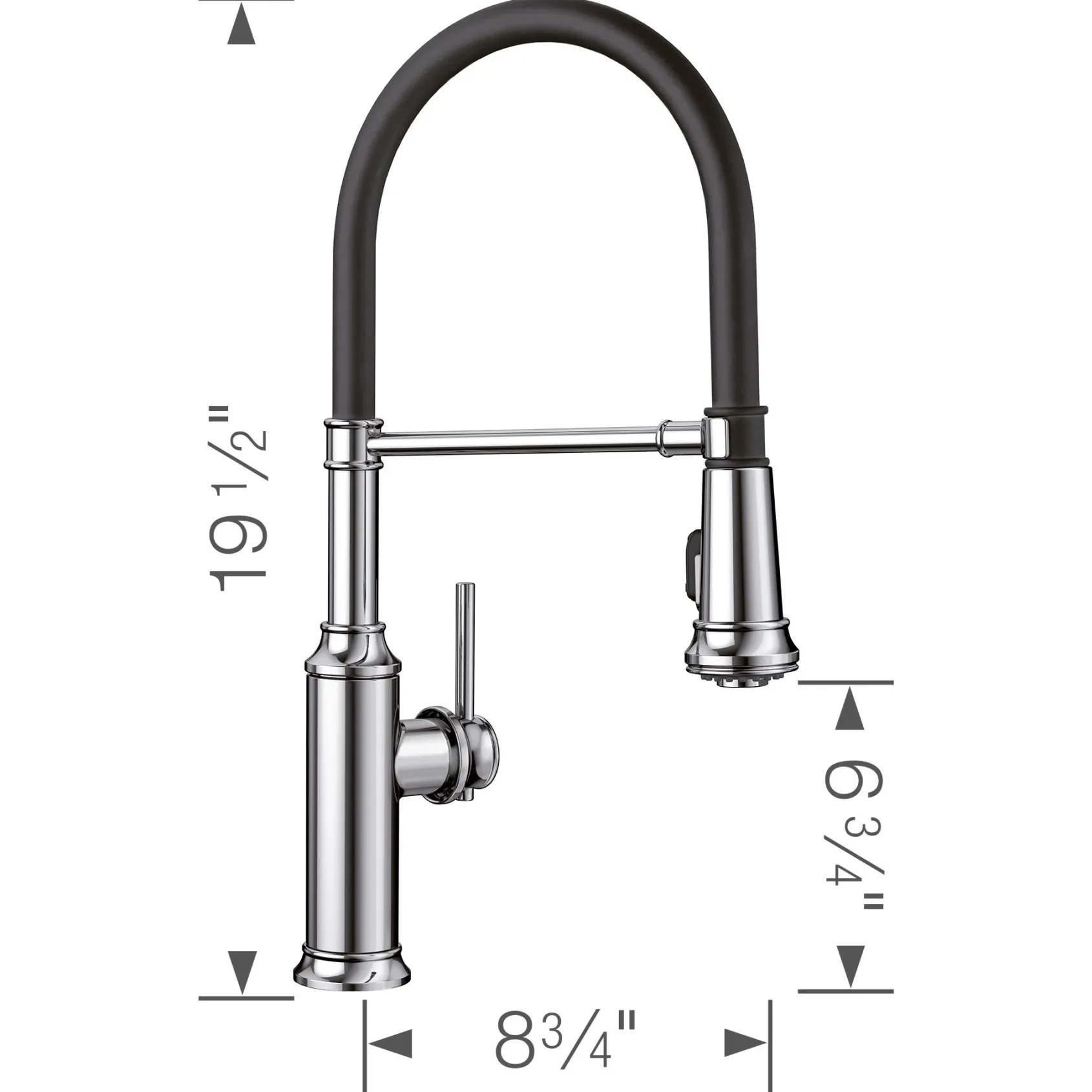 Blanco Empressa 1.5 GPM Brass Kitchen Faucet, Semi-Pro, Polished Chrome, 442508
